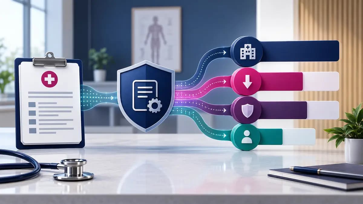 Healthcare claim separated into allowed amount and payment components