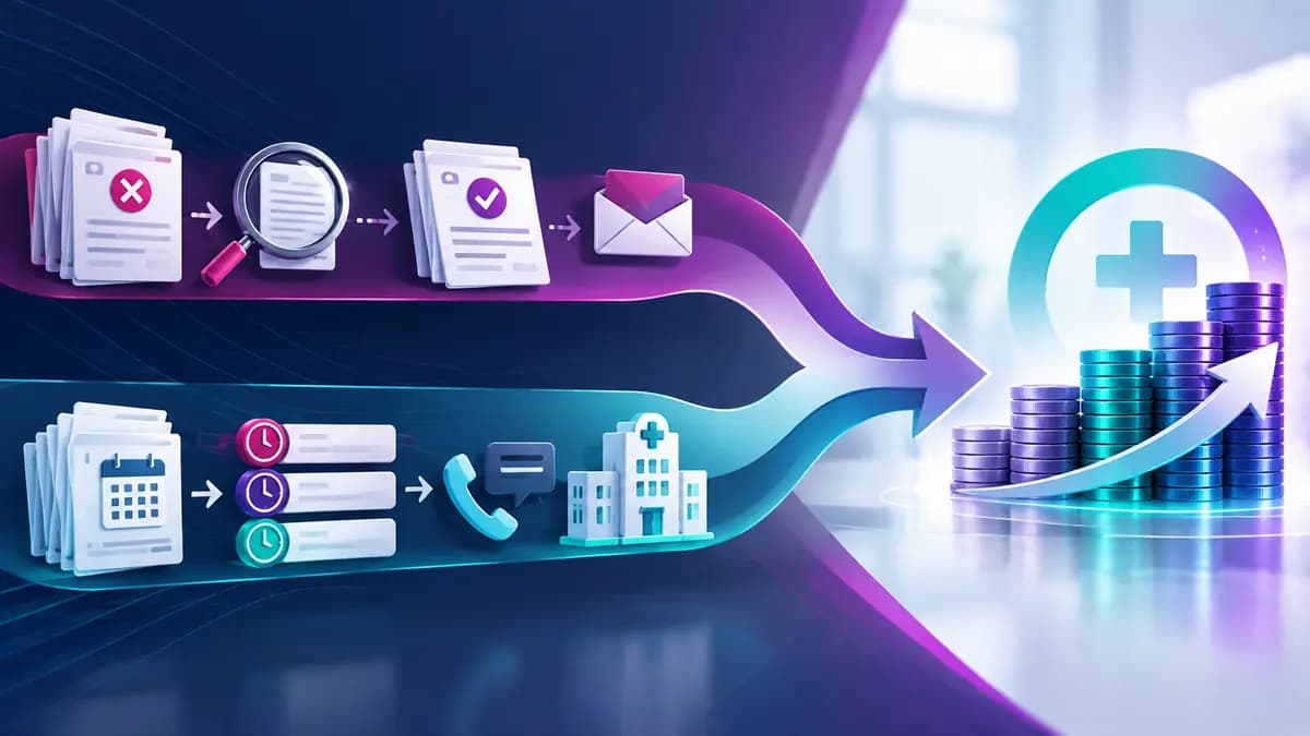 Denial management and insurance accounts receivable recovery workflows