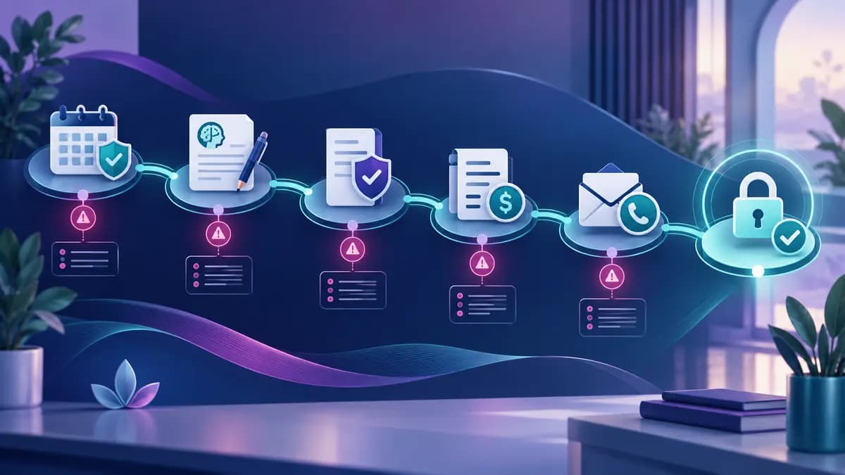 Mental health billing workflow with operational risk checkpoints